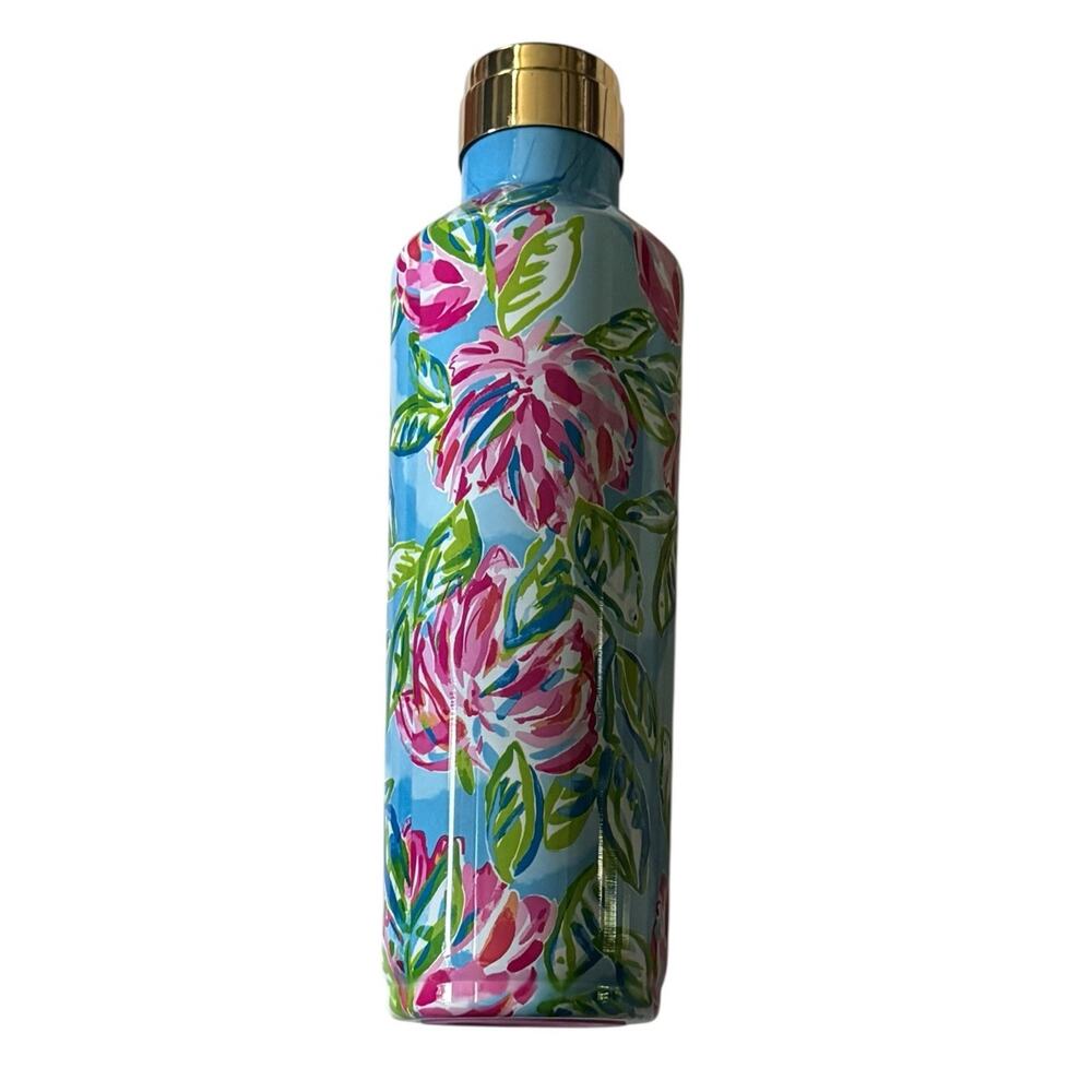 Lilly Pulitzer Stainless Steel Water Bottle Canteen Totally Blossom Floral READ